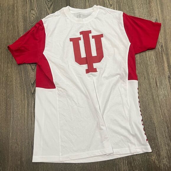 Russell Athletic Mens T-Shirt Indiana Hoosiers Short Sleeve White Red Size M - Picture 1 of 6